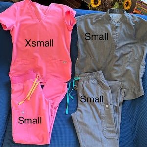 Figs scrubs color rose and gray